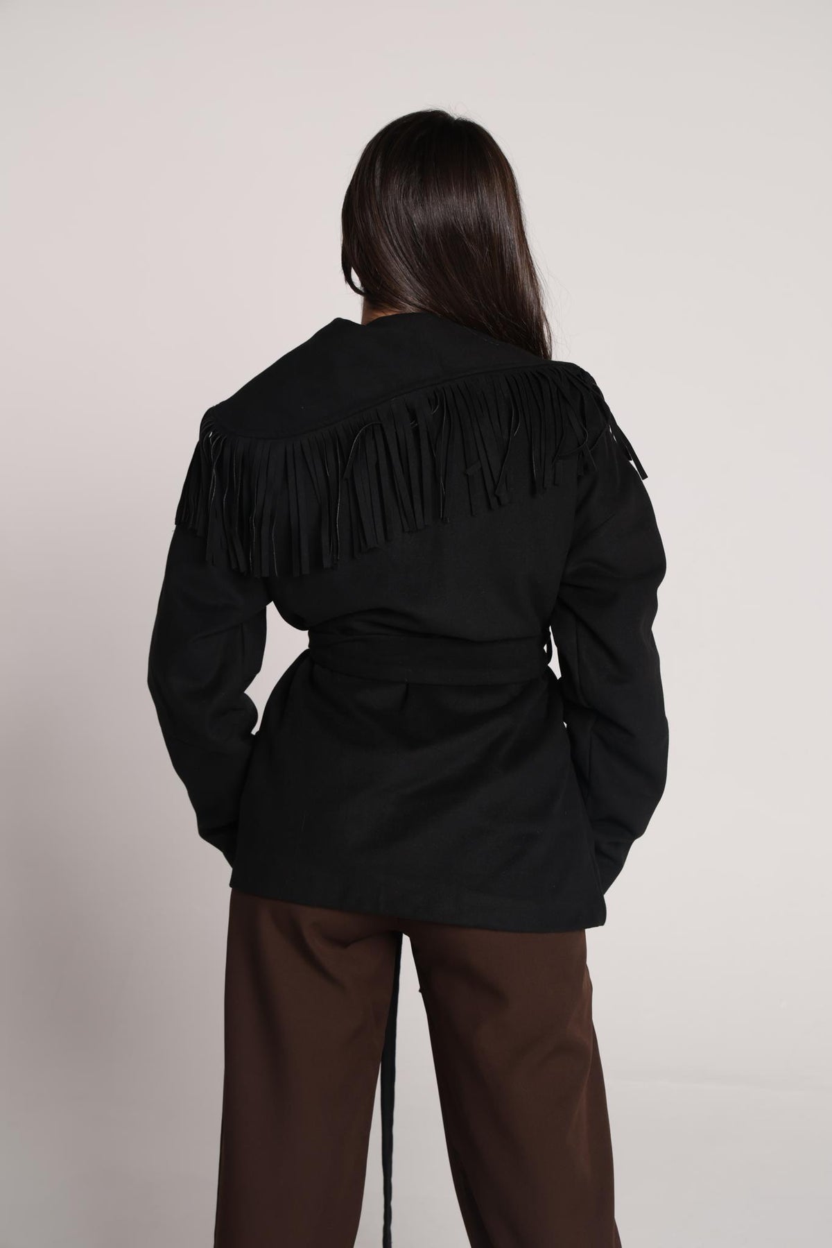 Raven Fringe Cashmere Jacket