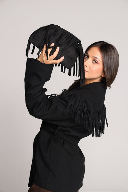 The Rodeo Fringe Bag - Black