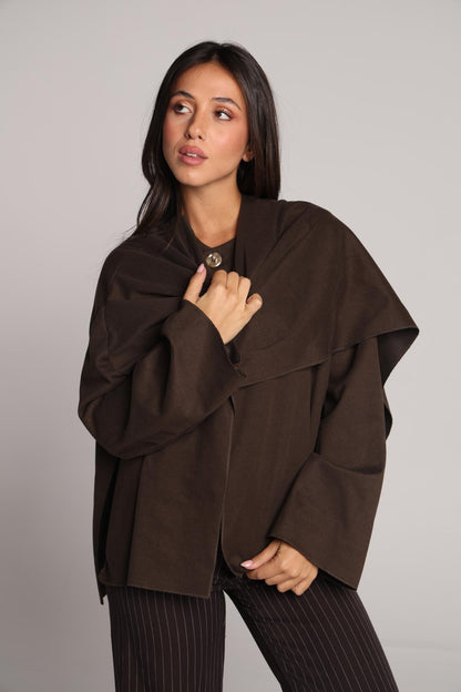 Camille Scarf Jacket - Espresso