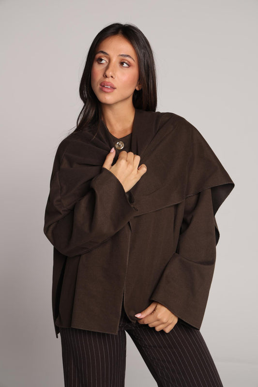 Camille Scarf Jacket - Espresso