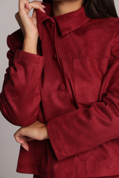 Wine Suede Jacket
