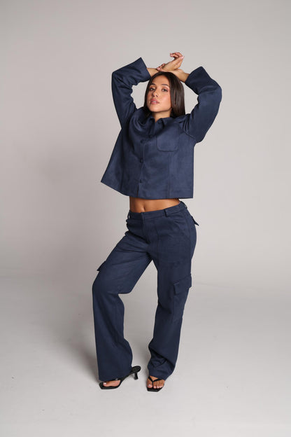 Navy Rum Cargo Trousers