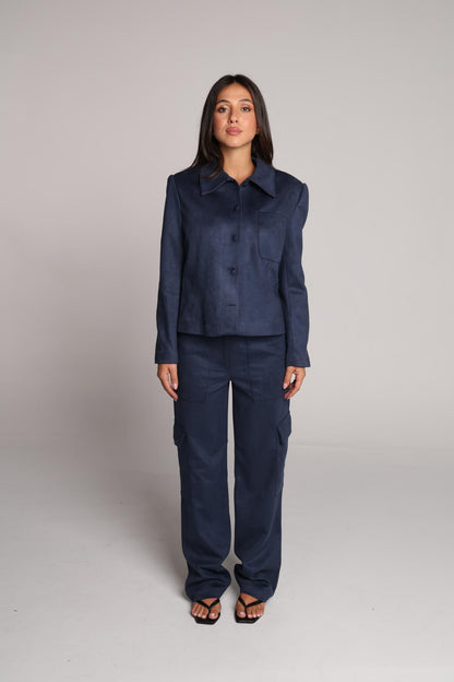 Navy Rum Suede Jacket