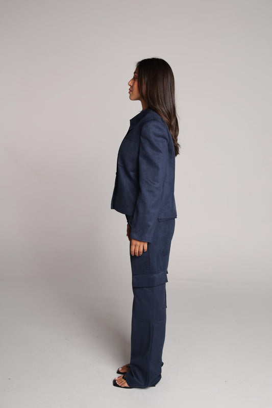 Navy Rum Suede Jacket