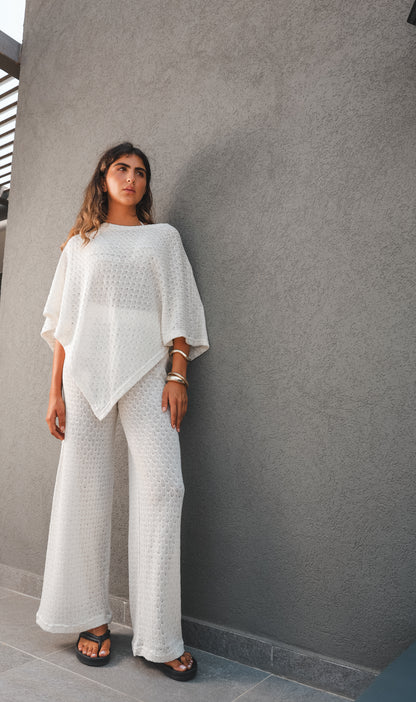 White Poncho Set