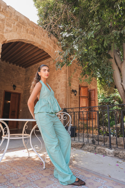 Green Gingham Pants