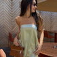 Glazed Pistachio Strapless Satin Set
