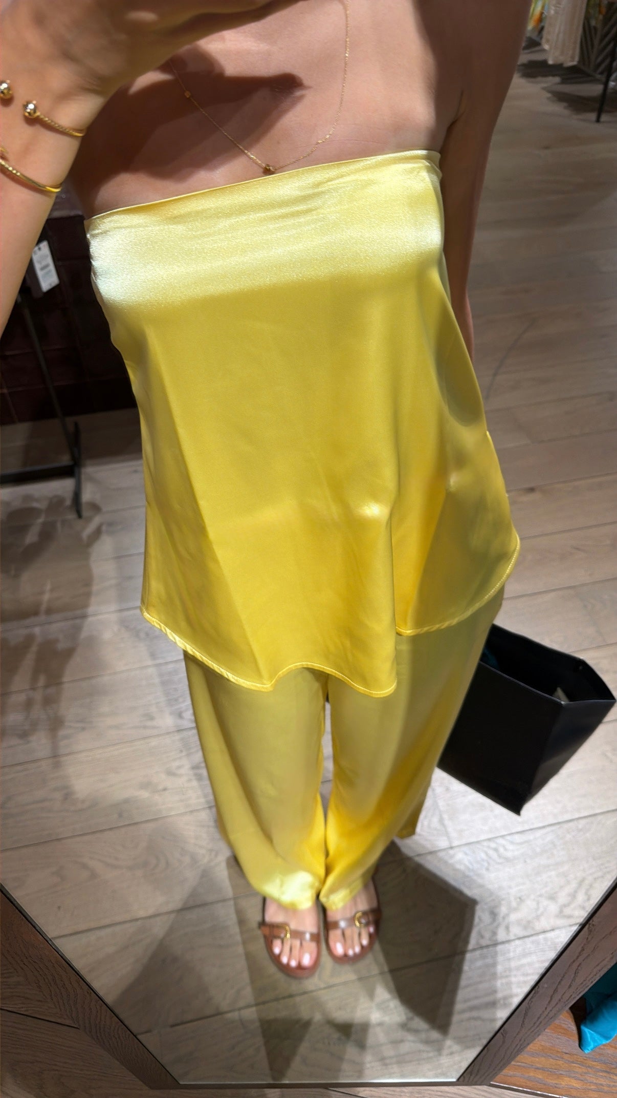Limoncello Strapless Satin Set