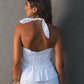 White Linen Halter Top