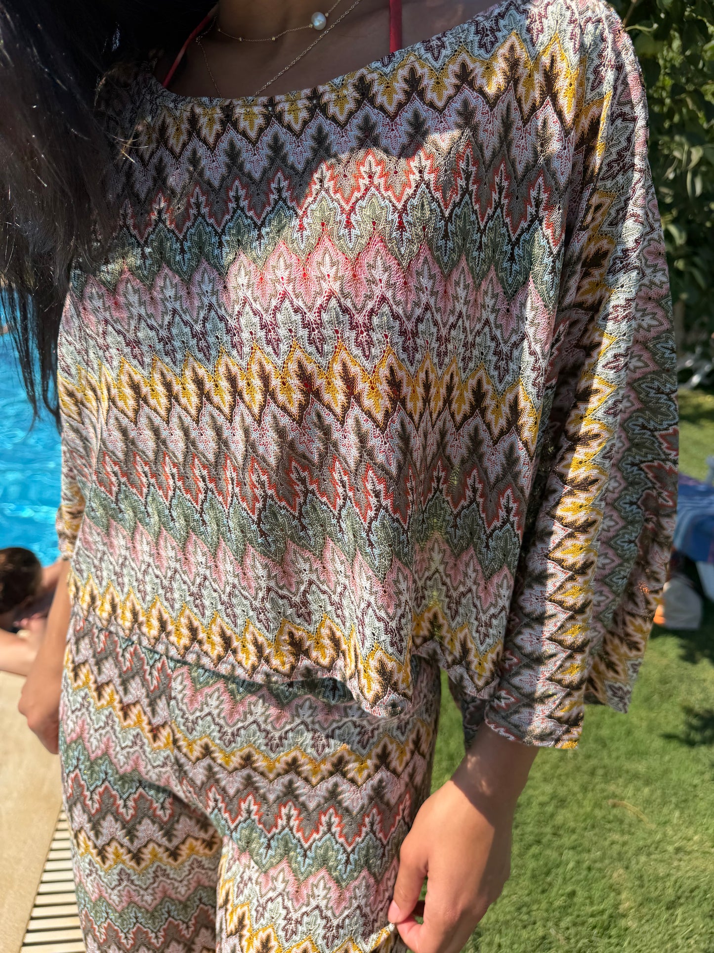 Pistachio Cream Poncho Top