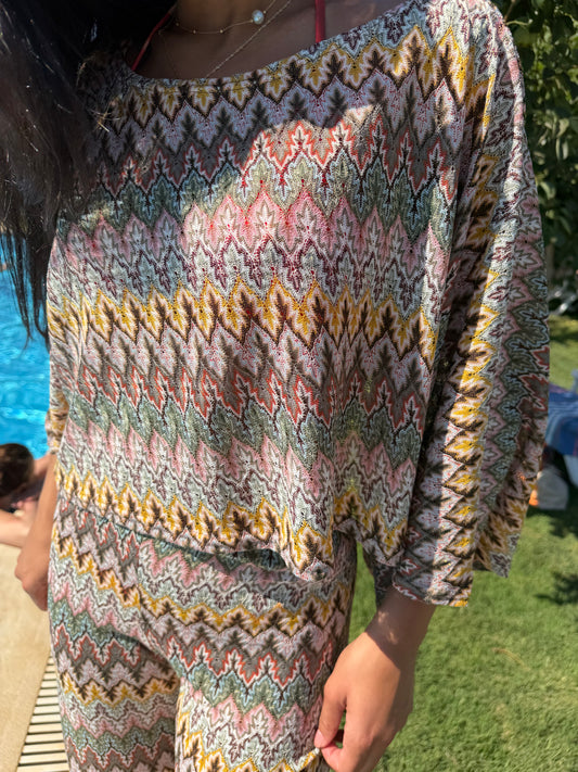 Pistachio Cream Poncho Top