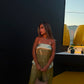 Glazed Pistachio Strapless Satin Set