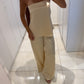 Champagne Muse Strapless Satin Set