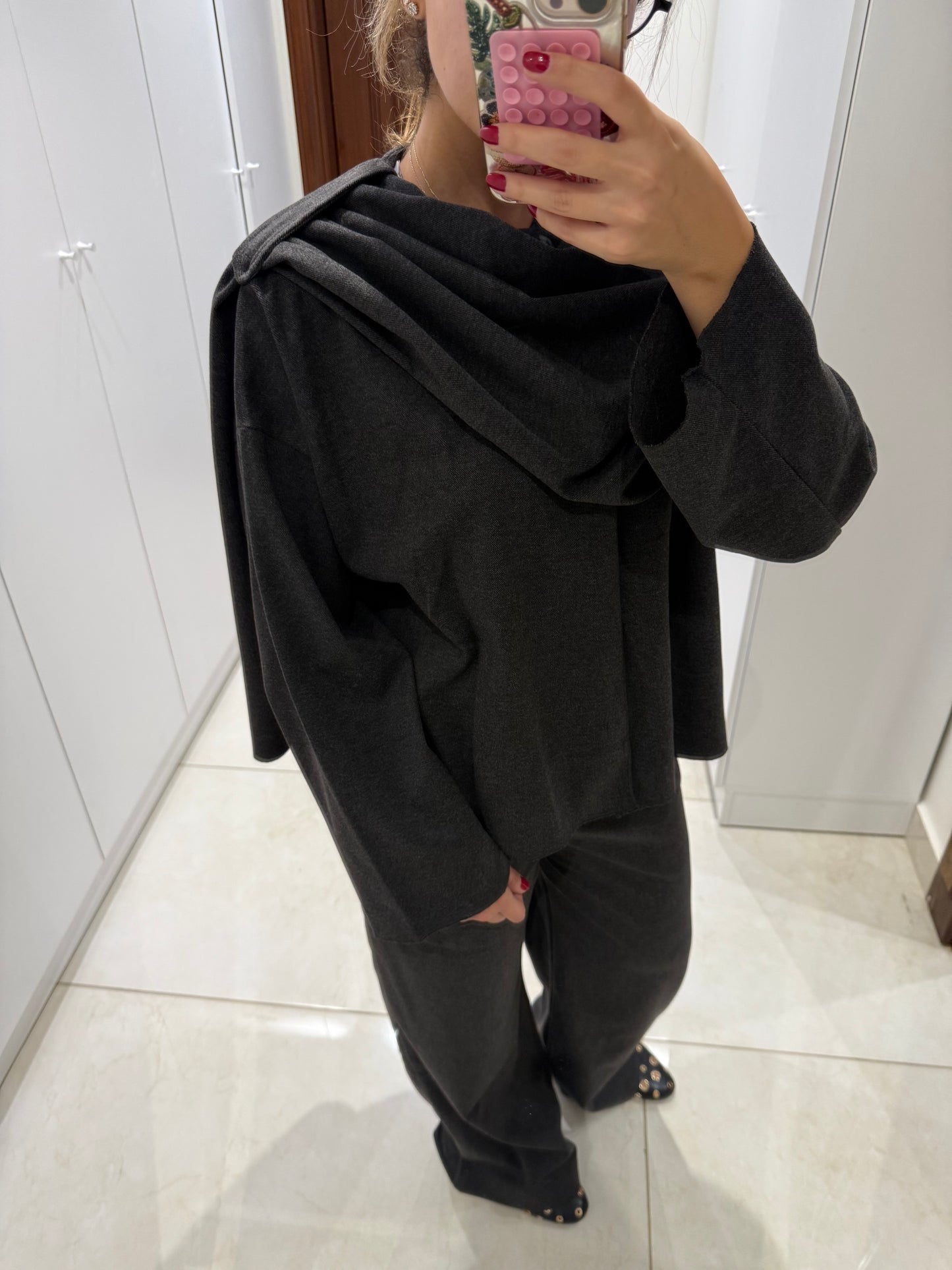 Camille Scarf Jacket - Anthracite