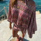 Hibiscus Berry Poncho Top