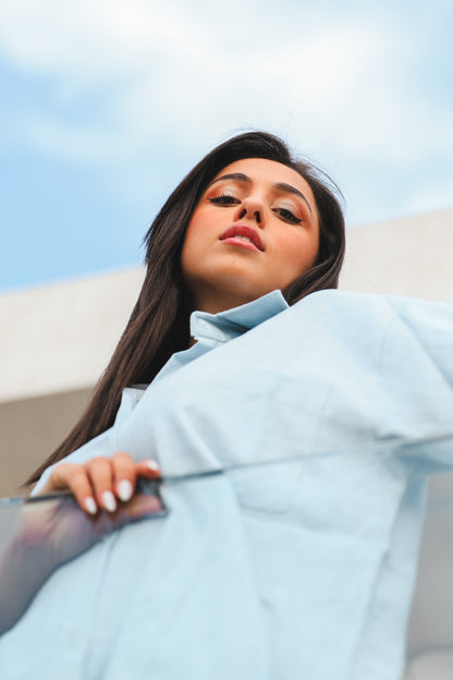 Signature Light Blue Linen Chemise