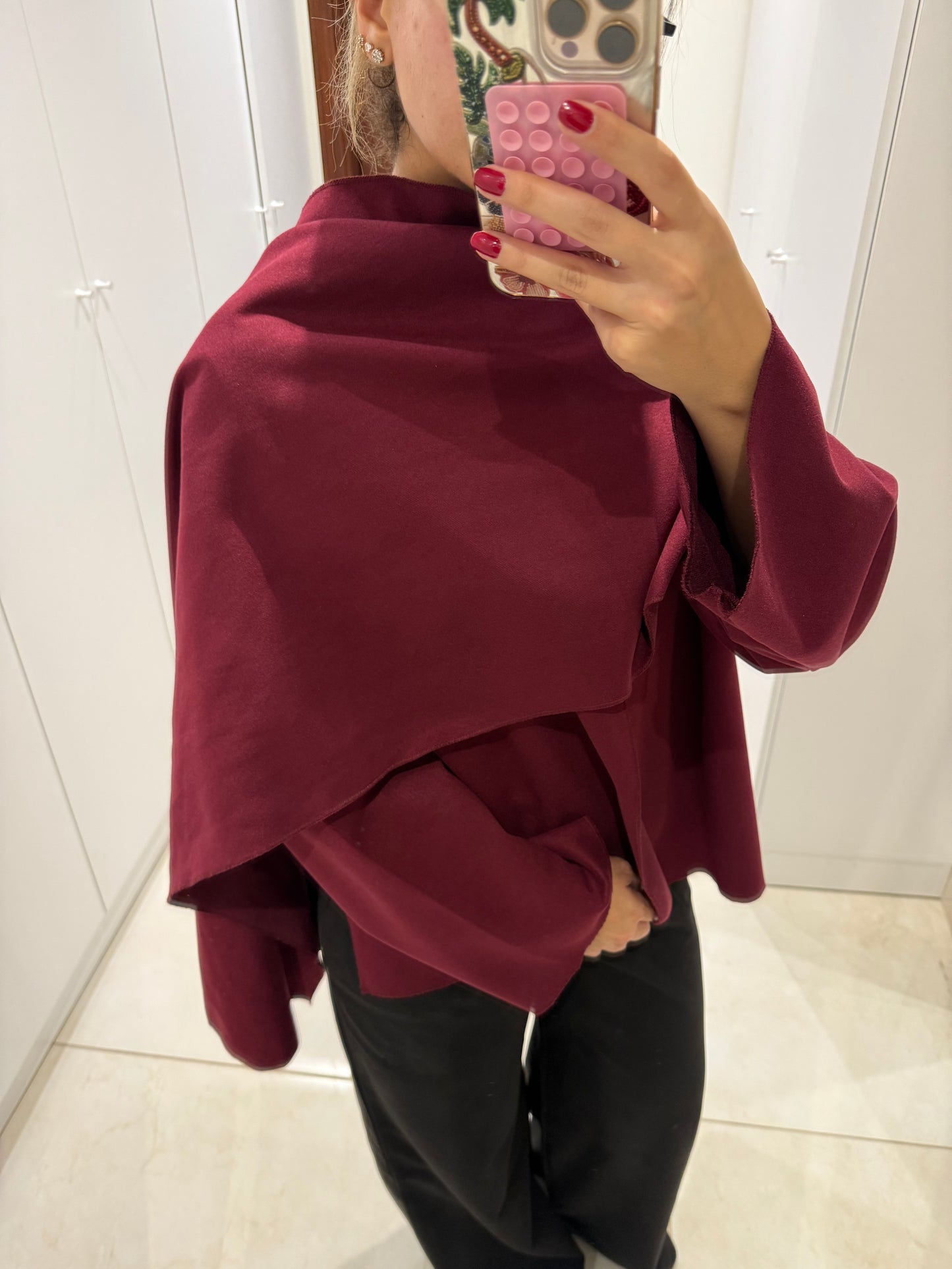 Camille Scarf Jacket - Bordeaux