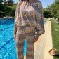 Pistachio Cream Poncho Top