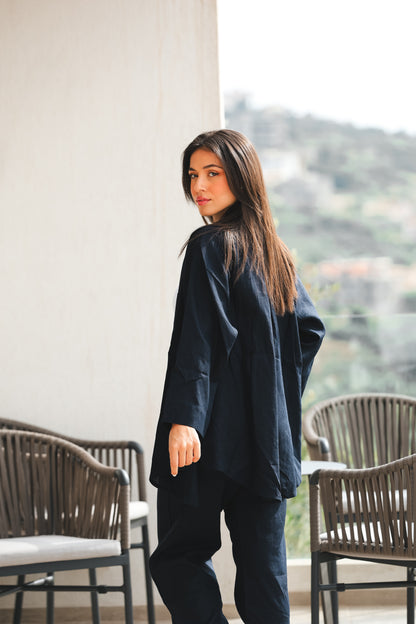 Signature Navy Linen Chemise
