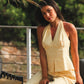 Yellow Linen Halter Top