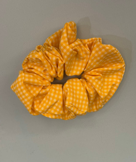 Yellow Gingham Scrunchie