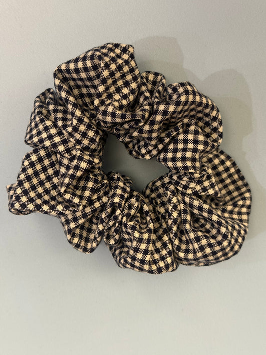 Navy Gingham Scrunchie