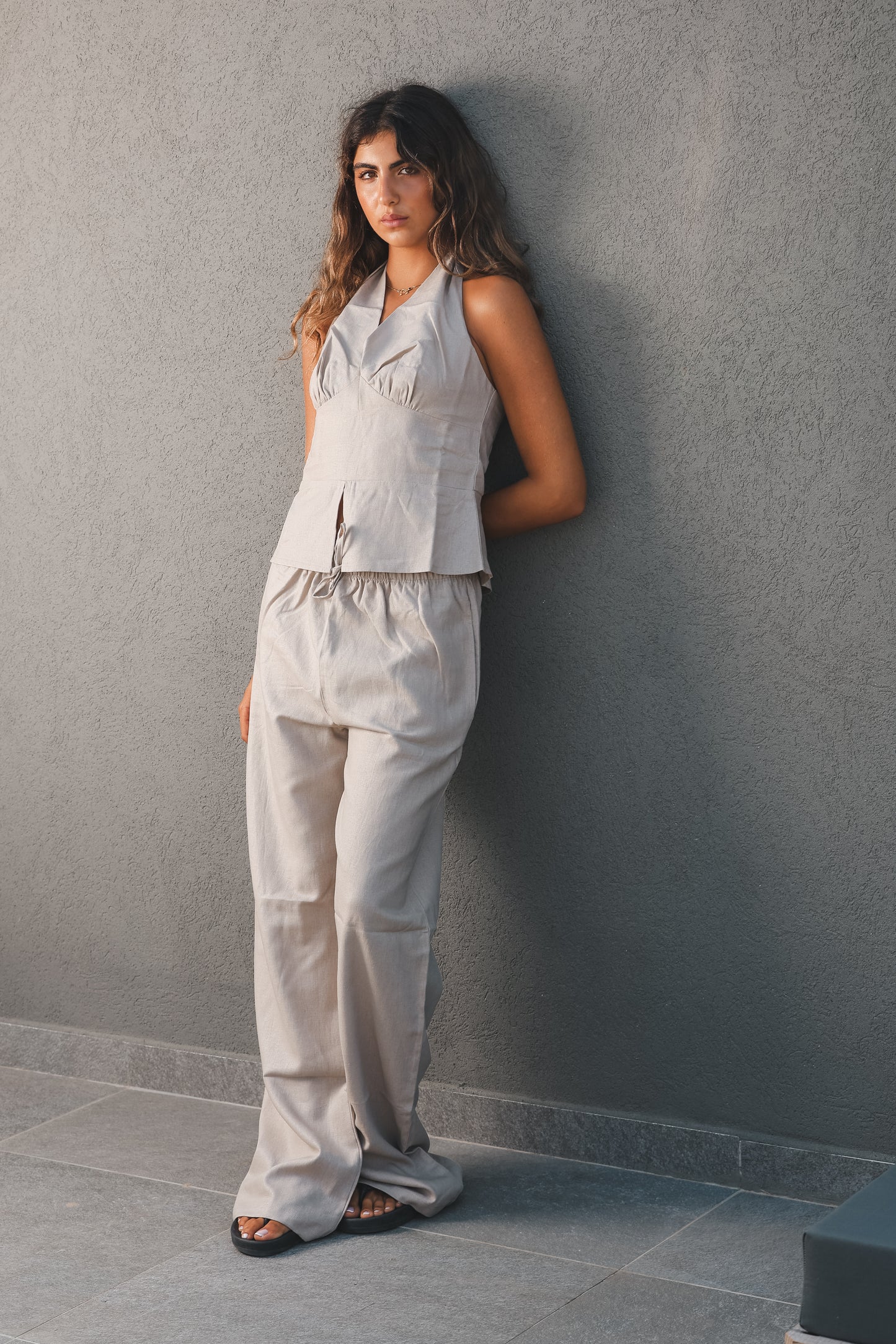 Beige Linen Pants