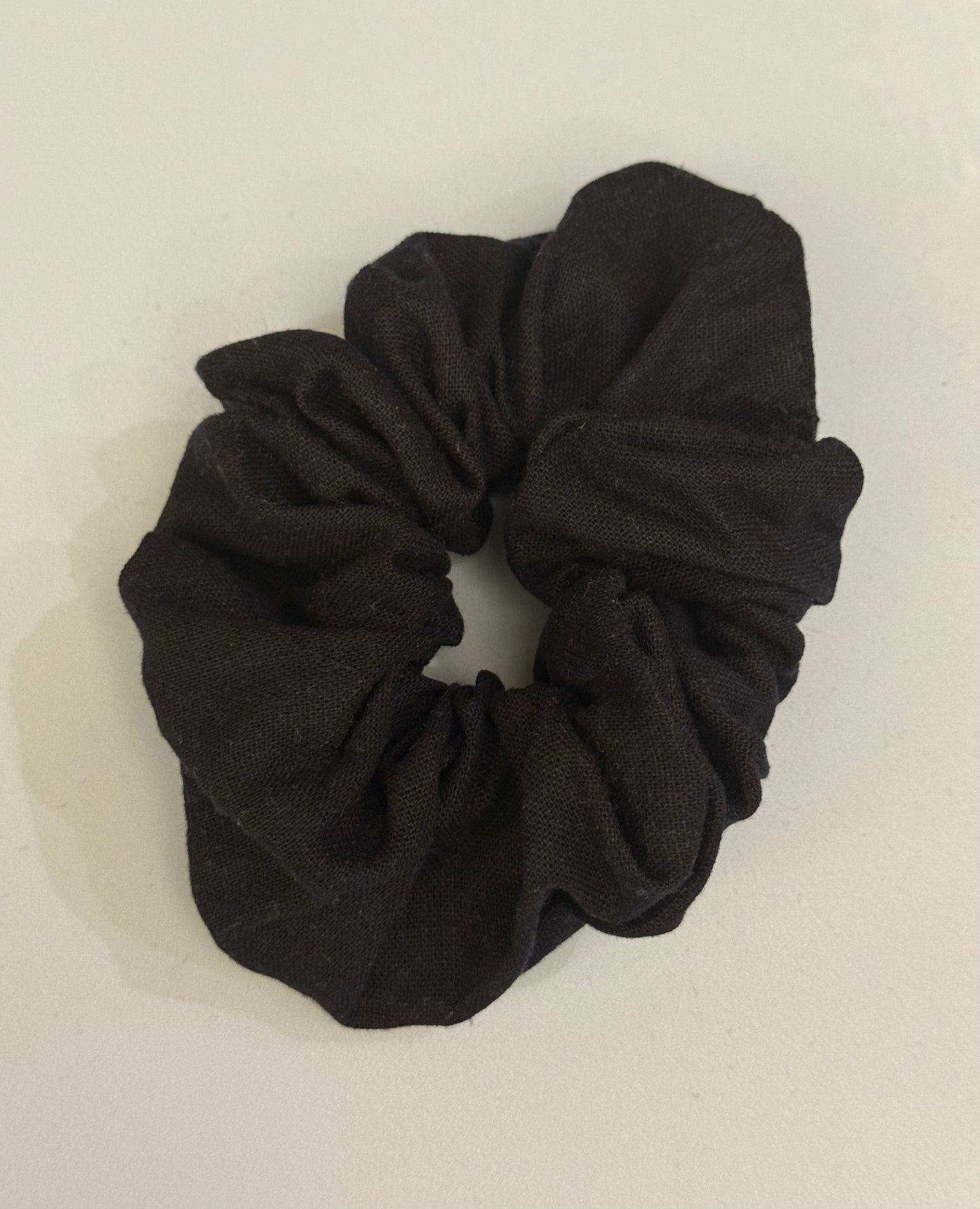 Navy Linen Scrunchie