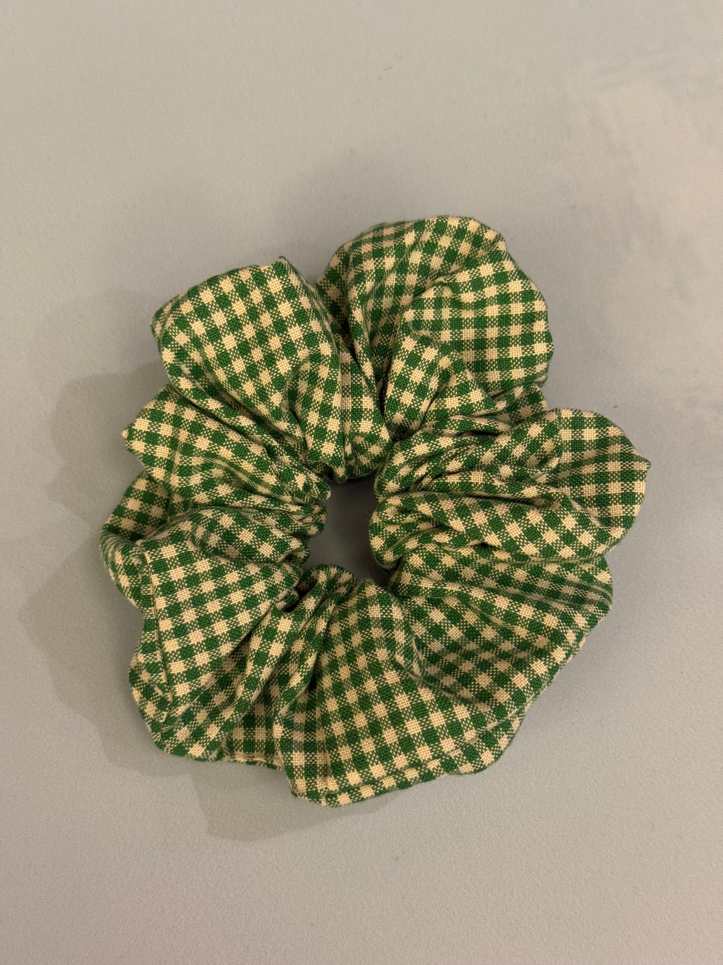 Green Gingham Scrunchie