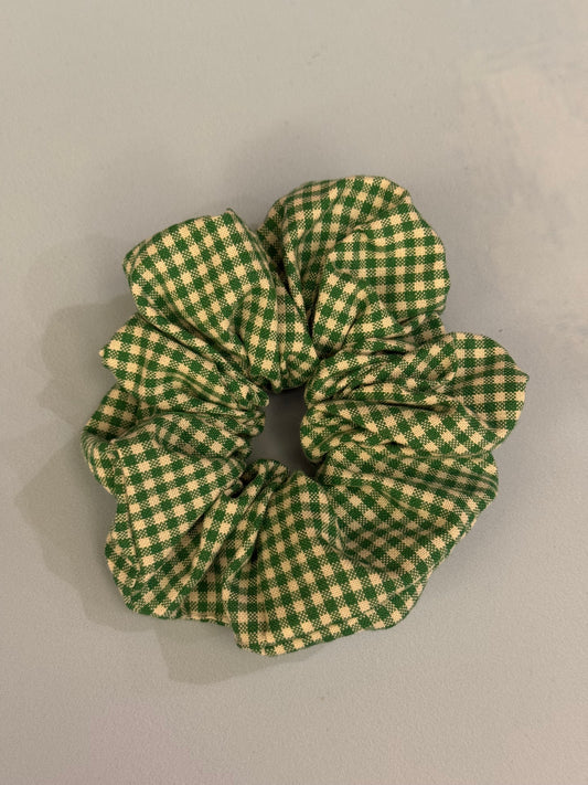 Green Gingham Scrunchie