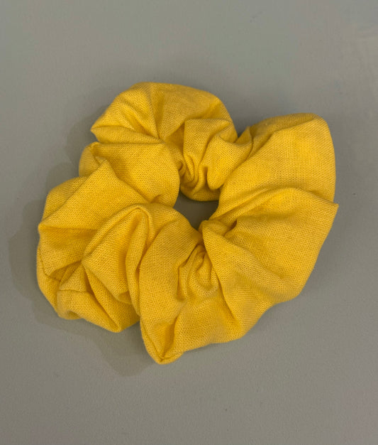 Yellow Linen Scrunchie