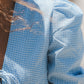 Blue Puffy Gingham Top