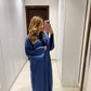 Navy Satin Abaya