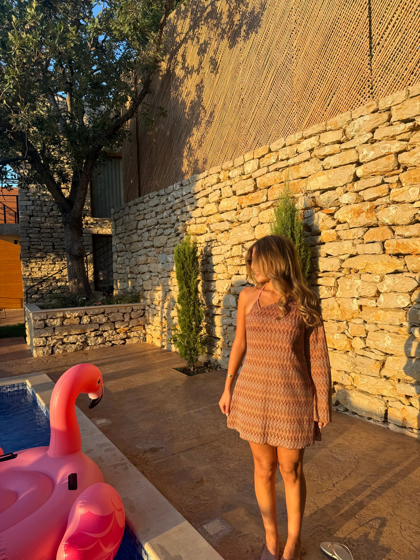 Aperol Spritz One Shoulder Mini Dress