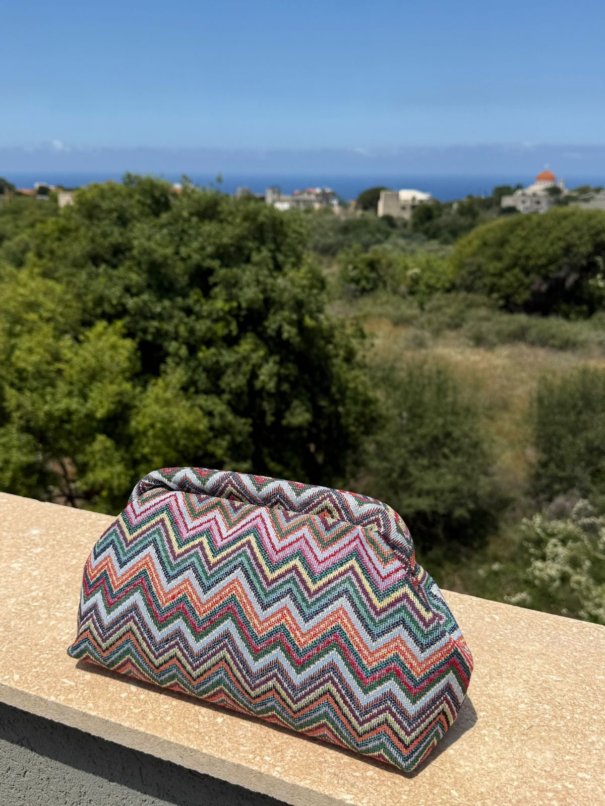 Olive Sunset Clutch - Medium Size