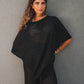 Black Poncho Set