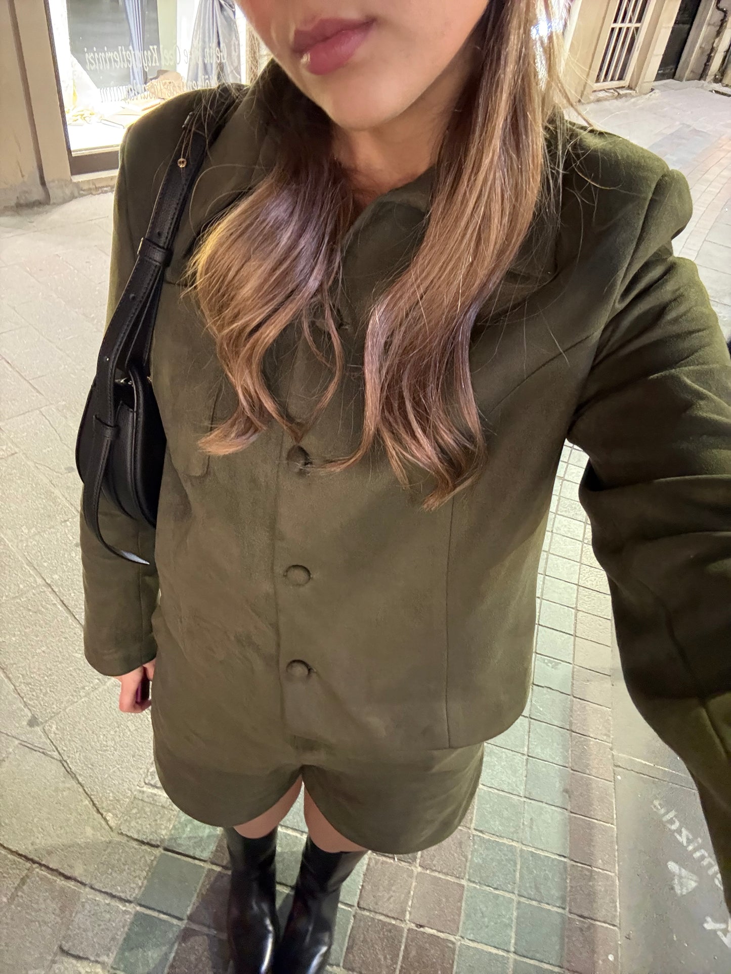Olive Martini Suede Jacket