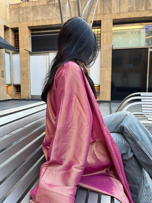 Pink Reflective Abaya
