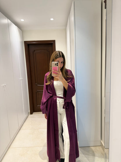 Purple Satin Abaya