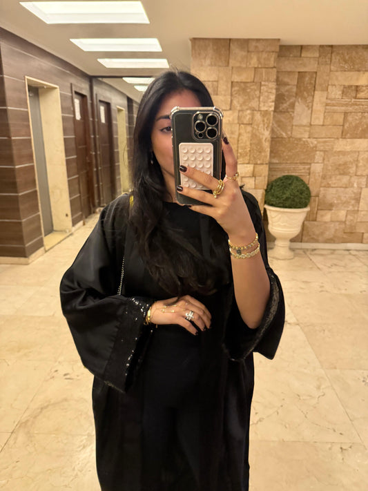 Black Satin Abaya