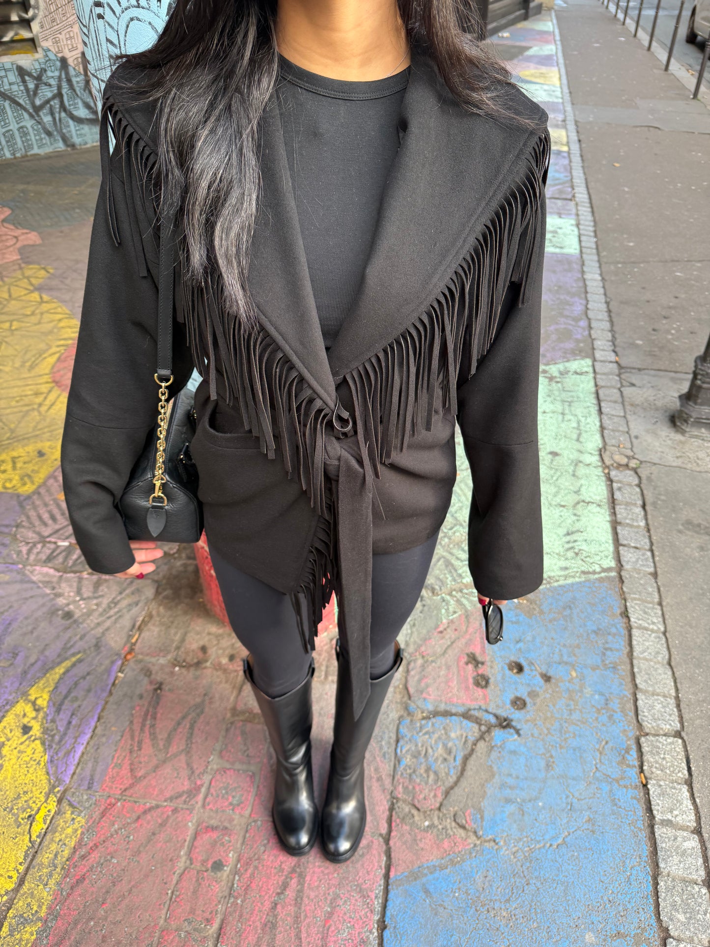 Raven Fringe Cashmere Jacket