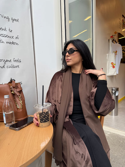 Brown Velvet Abaya