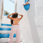 Signature Pink Backless Linen Top