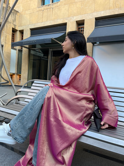 Pink Reflective Abaya