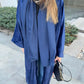Navy Velvet Abaya