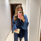 Blue Satin Abaya