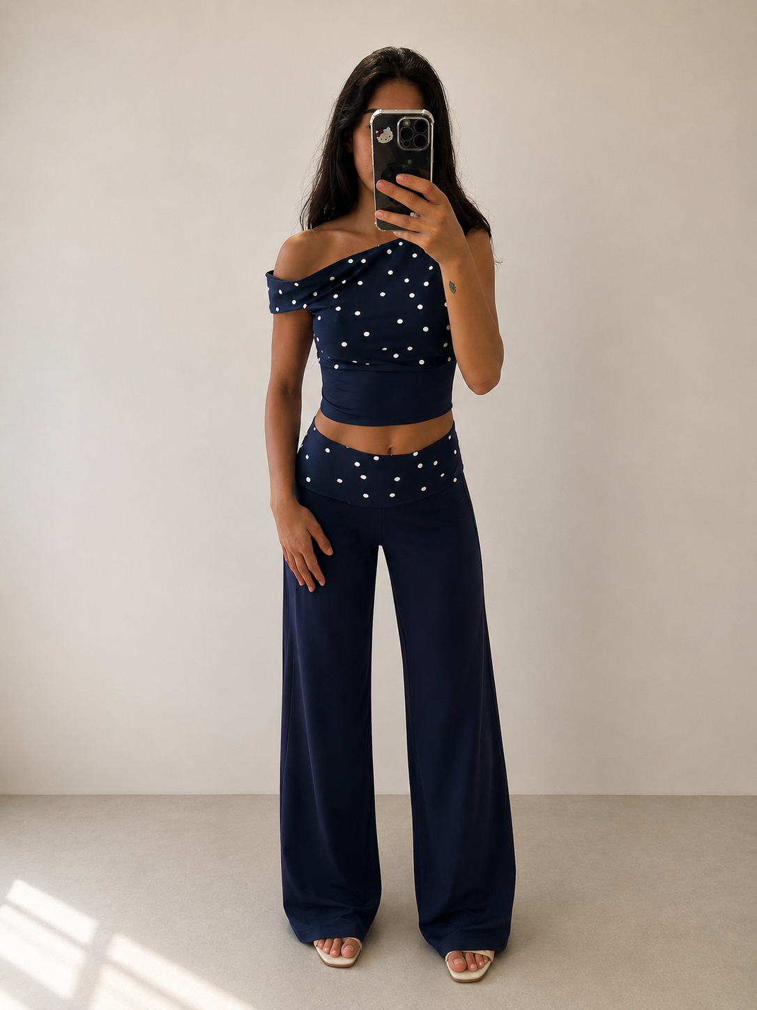 Monaco Navy Dot Set