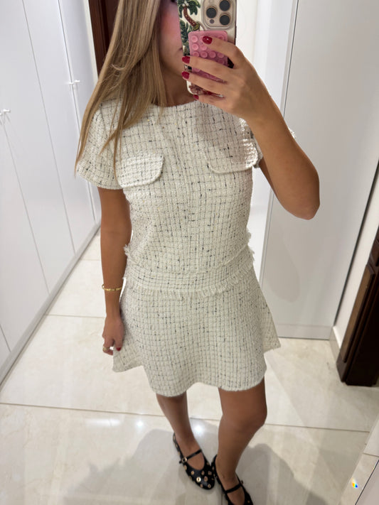 Pearl Tweed Mini Dress
