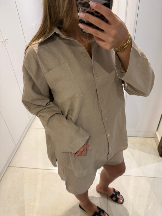Signature Beige Linen Chemise