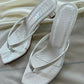 Bare Croc White Heel